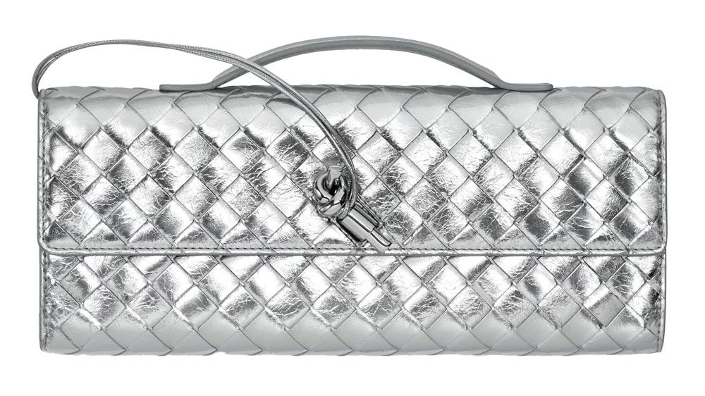 Bottega Veneta Andiamo Clutcg argent