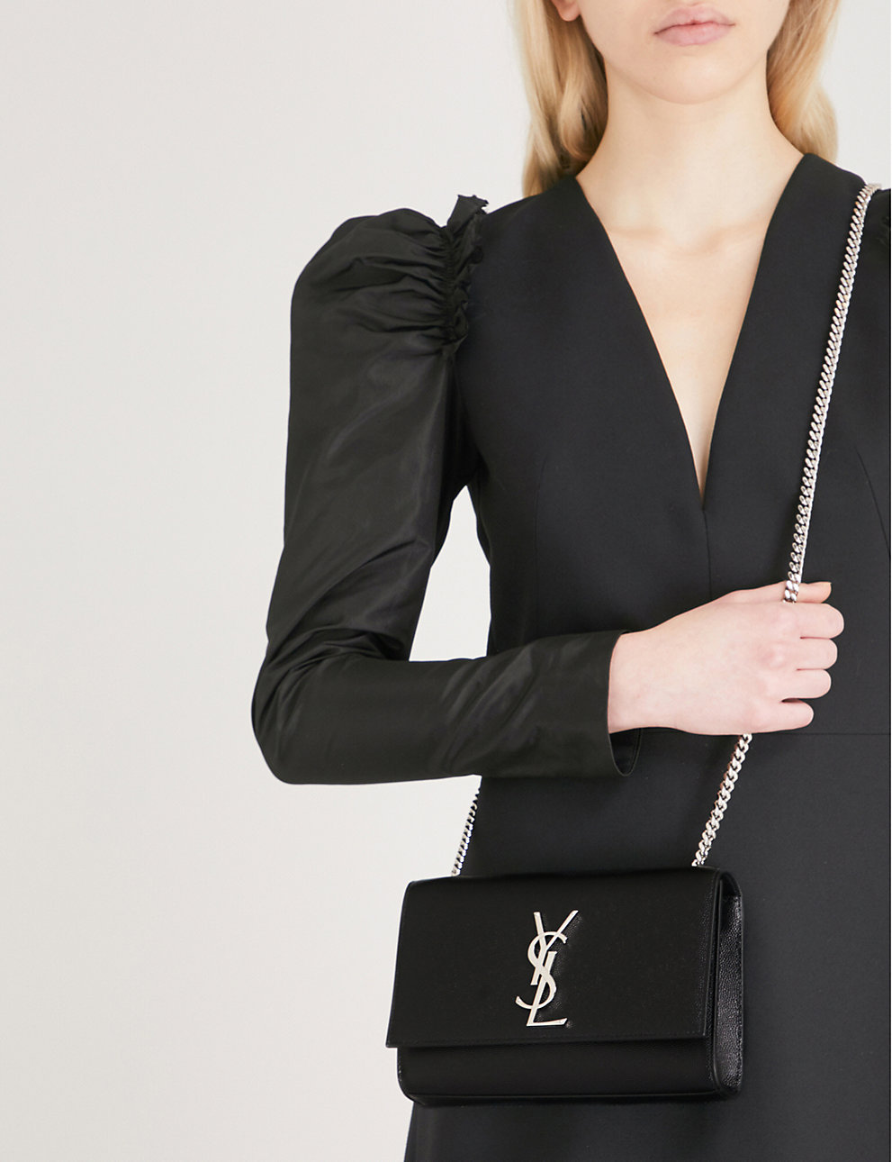 Petit sac YSL Kate en cuir noir