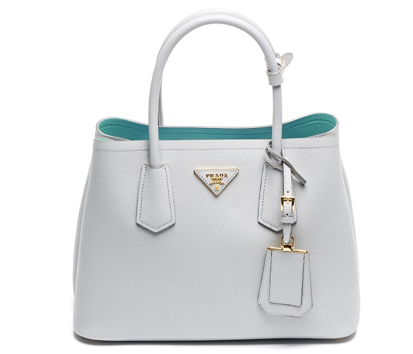 Prada Double Saffiano Cuir Granito Acquamarina