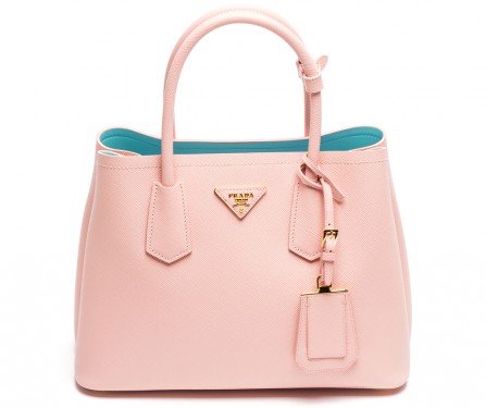 Prada Double Saffiano Cuir Orchidea et Acquamarina