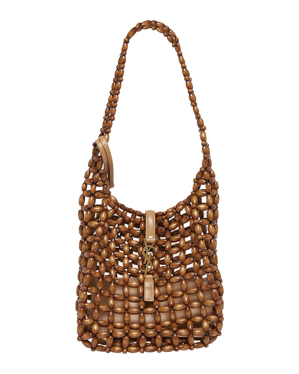 Saint Laurent Le 5 A 7 YSL Beaded Wood Hobo bag 1