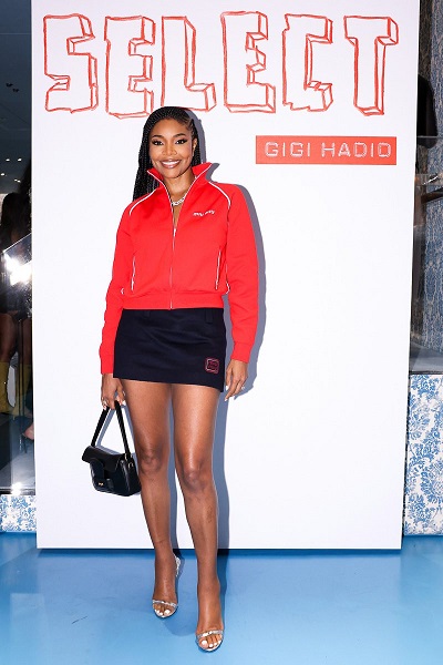 Gabrielle Union Miu Miu Black Penny cuir