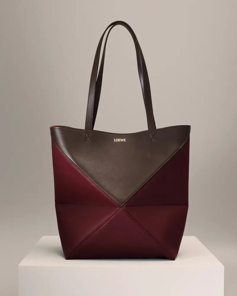 Sac Loewe Puzzle Bordeaux et marron